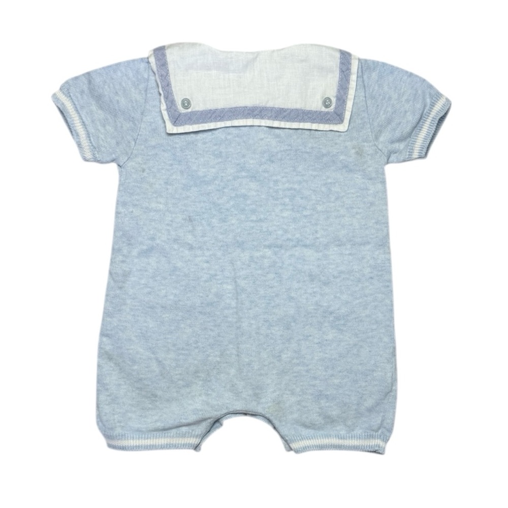 Baby Graziella Italian Brand Knit Romper Blue 6 Mons - Picture 2 of 6